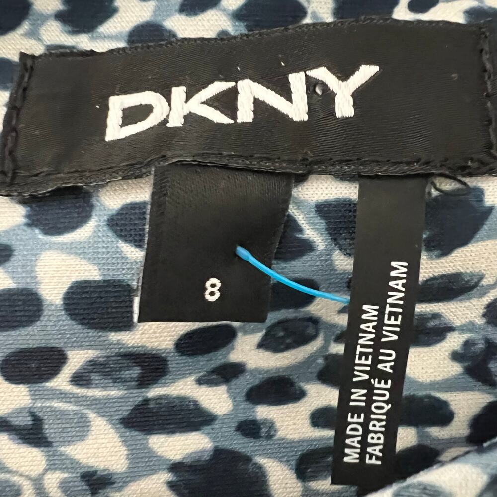DKNY Blue Black Short Sleeve Above‎ the Knee Work Fit Flare Dress Size 8 - Picture 7 of 9